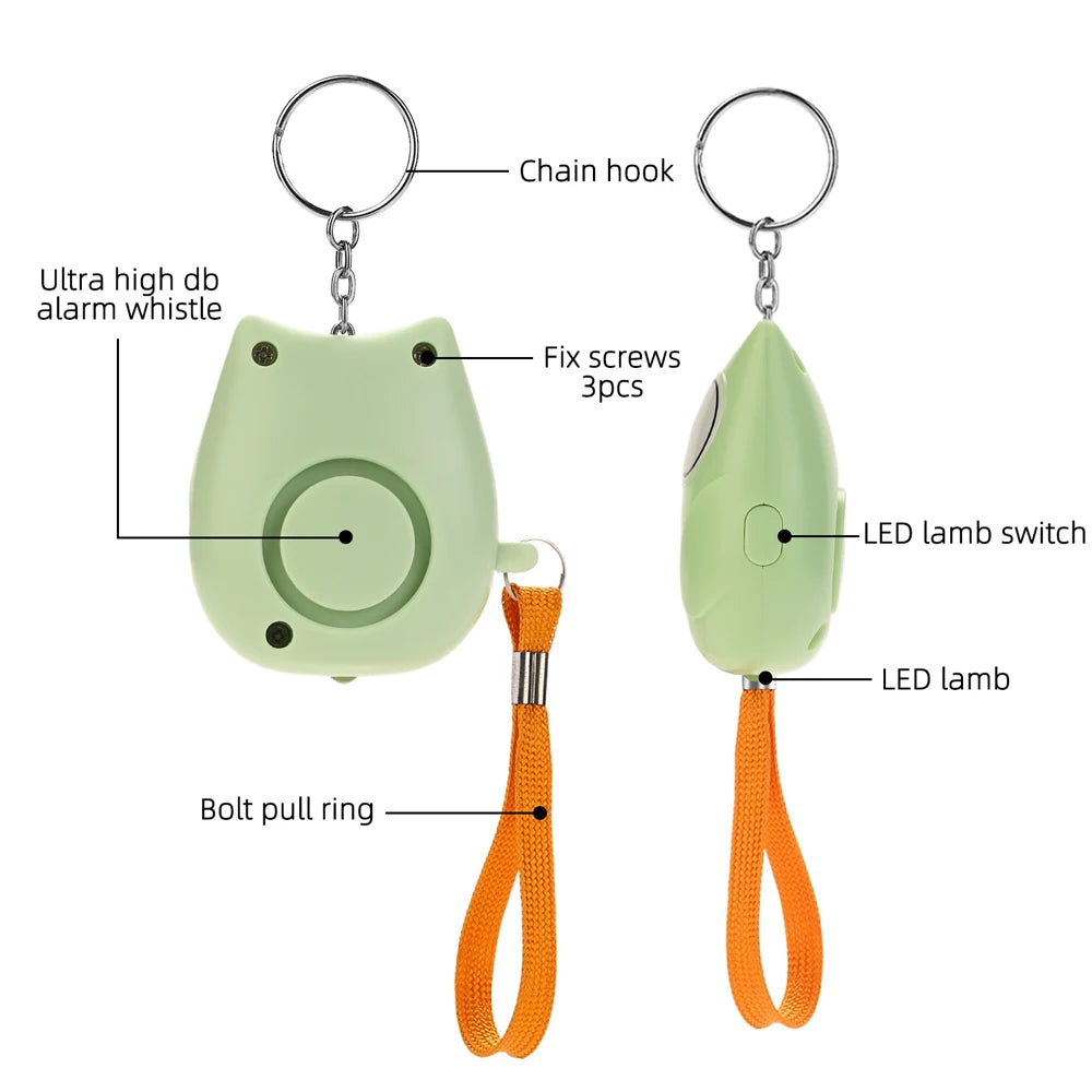 1PC Personal Safety Alarm For Women 130dB Self Defense Keychain With LED Strobe Light Personal Emergency Security Safe Devices K