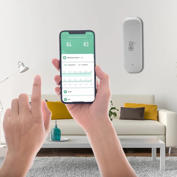 Tuya WiFi Smart Temperature And Humidity Detector APP Remote Monitor Smart Home Work Indoor Wireless Temperature Sensor