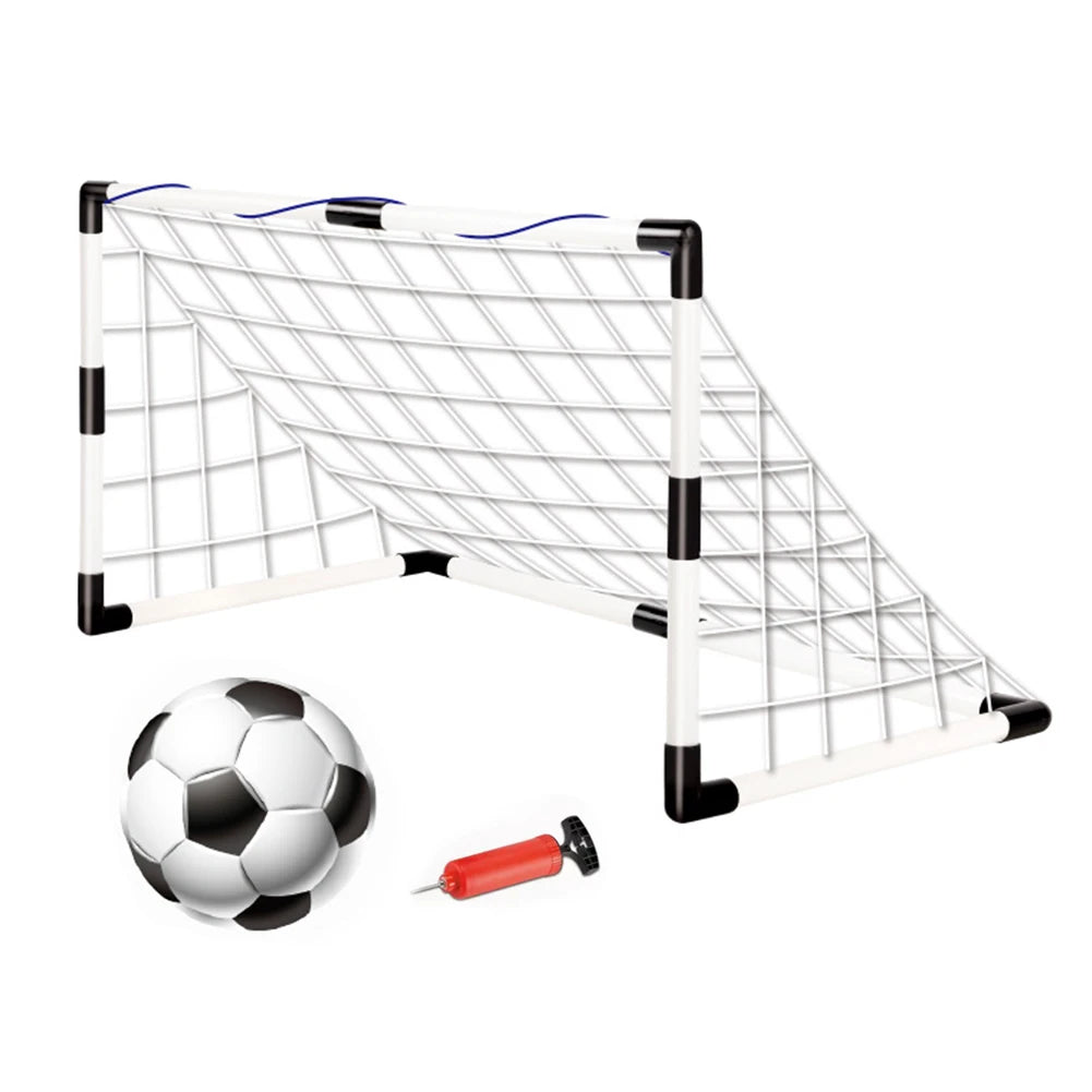 Football Goal Sports Toy with Pump & Ball Foldable Football Goal Post Portable Soccer Goal for Indoor Outdoor Football Training