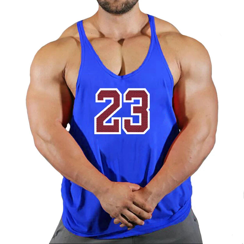 Sport Men's Summer Gym Shirt Street Sleeveless T-shirts For Men Tank Tops Workout Fitness Singlets Sport Vest Clothing