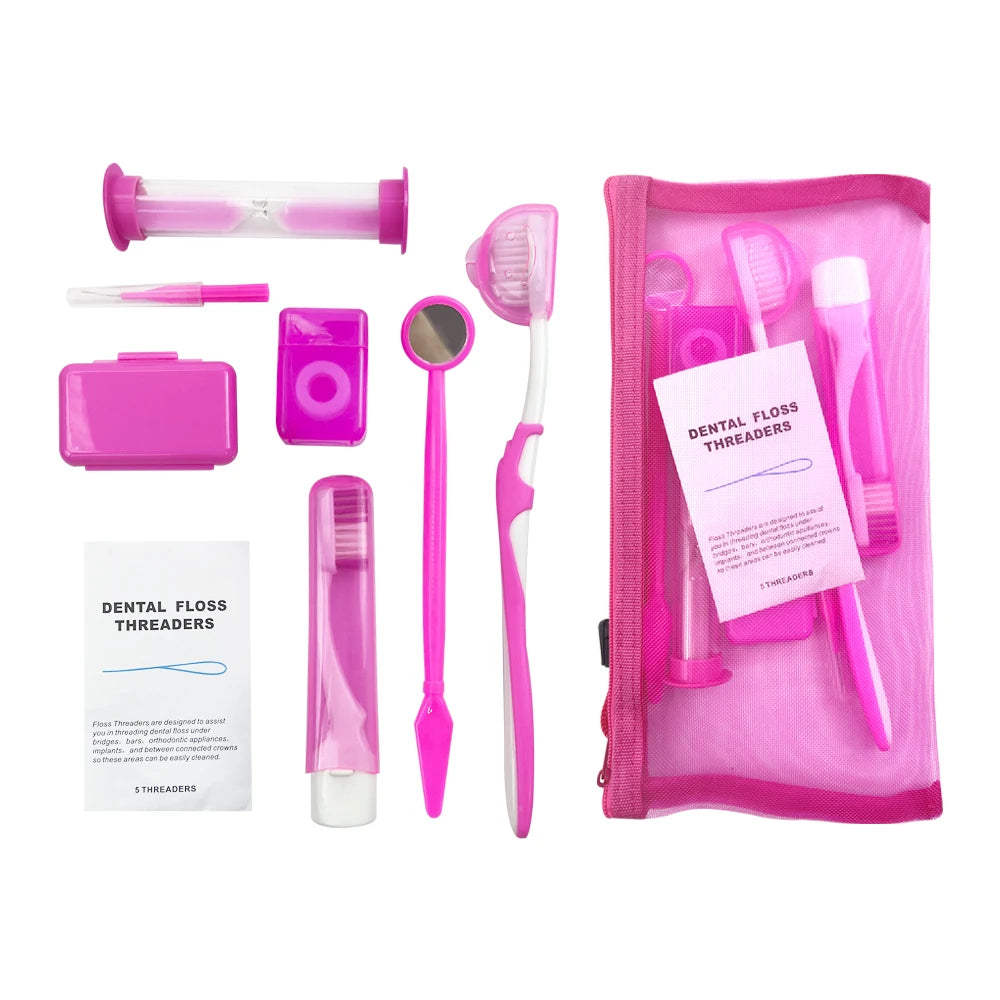 Orthodontic Oral Care Dental Teeth Oral Cleaning Braces Kits Interdental Brushes Foldable Dental Mirror Toothbrush Orthodontic