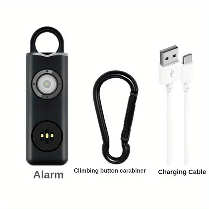 Personal Self Defense Alarm，130db Self Defense Siren Safety Alarm For Women Girl, Personal Keychain Alarm Rechargeable Battery