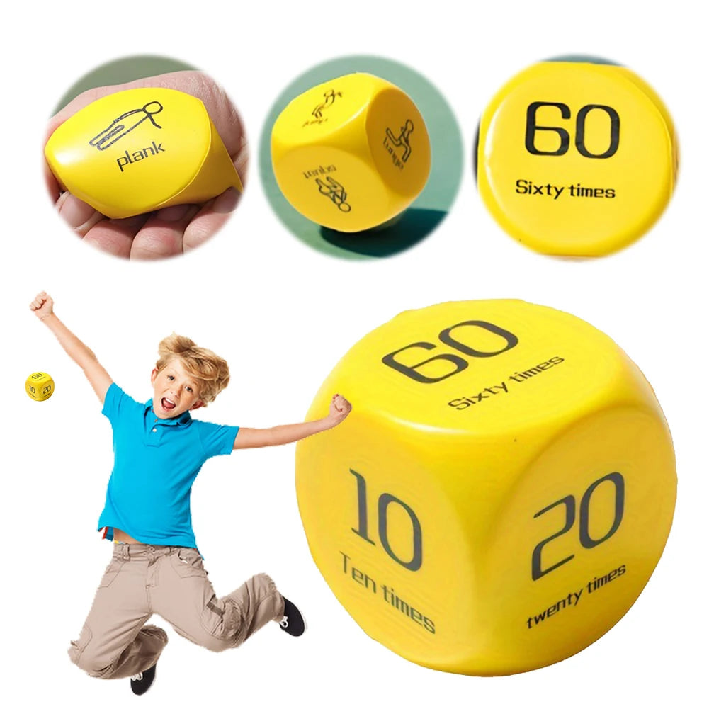 2Pcs Fitness Dice Sports Dice 6-Sided Workout Dice Plank/Push-up/Sit-up/Jump/Lunge/ Dynamic Exercise Equipment for Group Fitness
