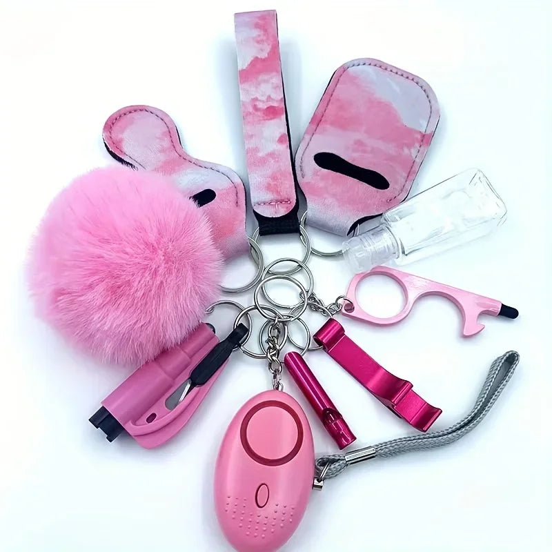 Self Defense Security KeychainSafety Keychain Full Set Set with Personal Alarm Protective Keychain Accessories for Women Girls