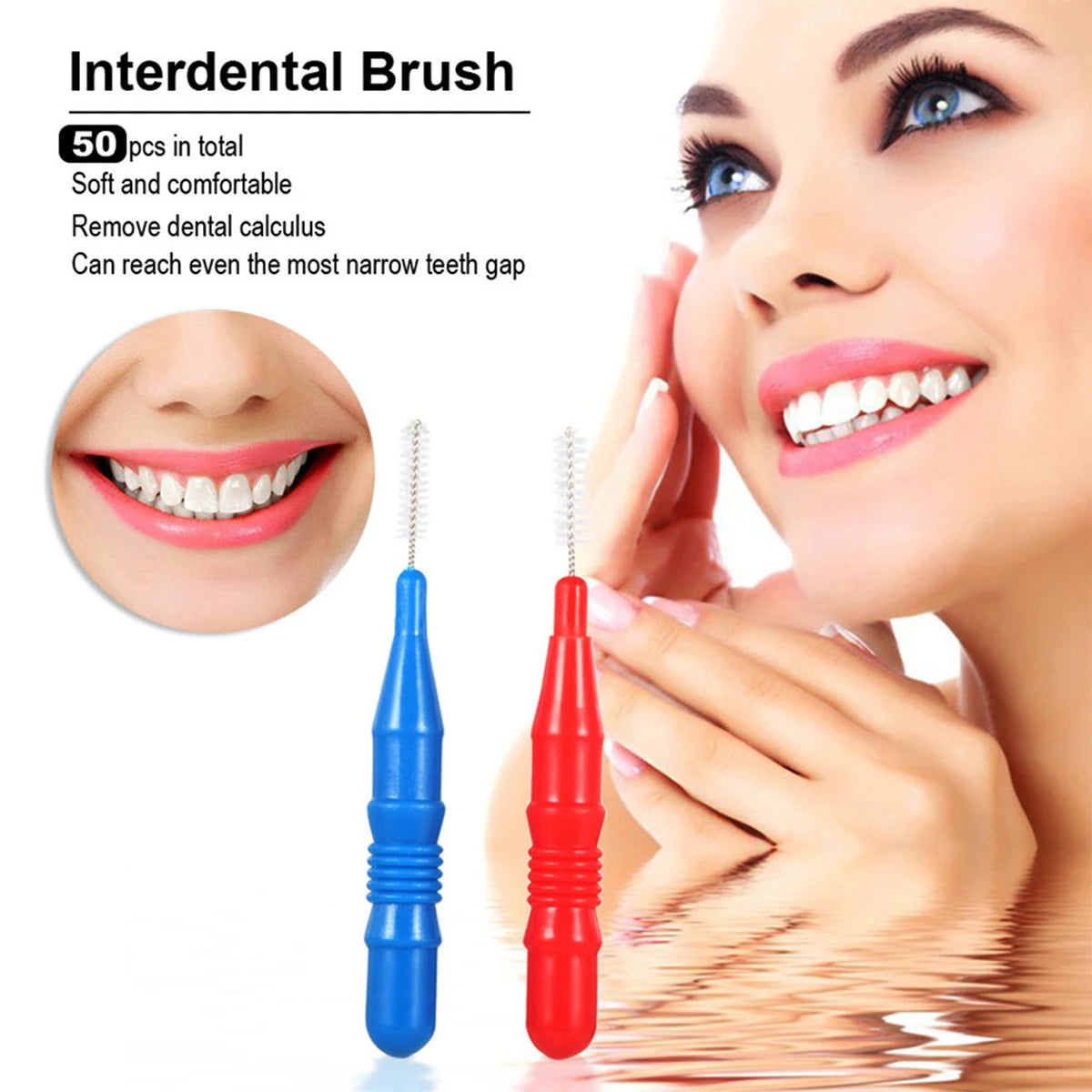50Pcs/Box Soft Dental Oral Brushes Clean Brushes Between Interdental Teeth Care Tool Floss Interdental Brushes For Oral Care