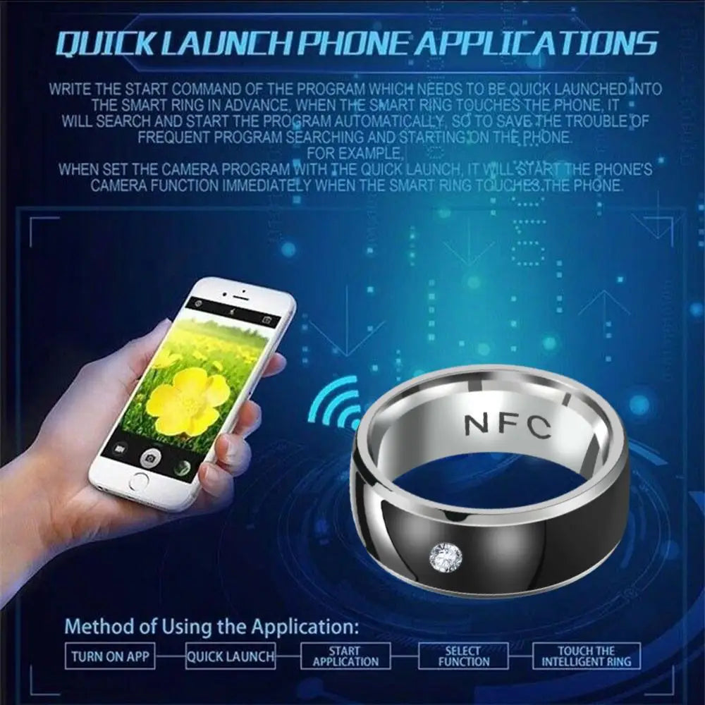 Multifunctional NFC Finger Ring Wearable Connect Smart Intelligent Technology Android Phone Equipment Fashion Jewelry