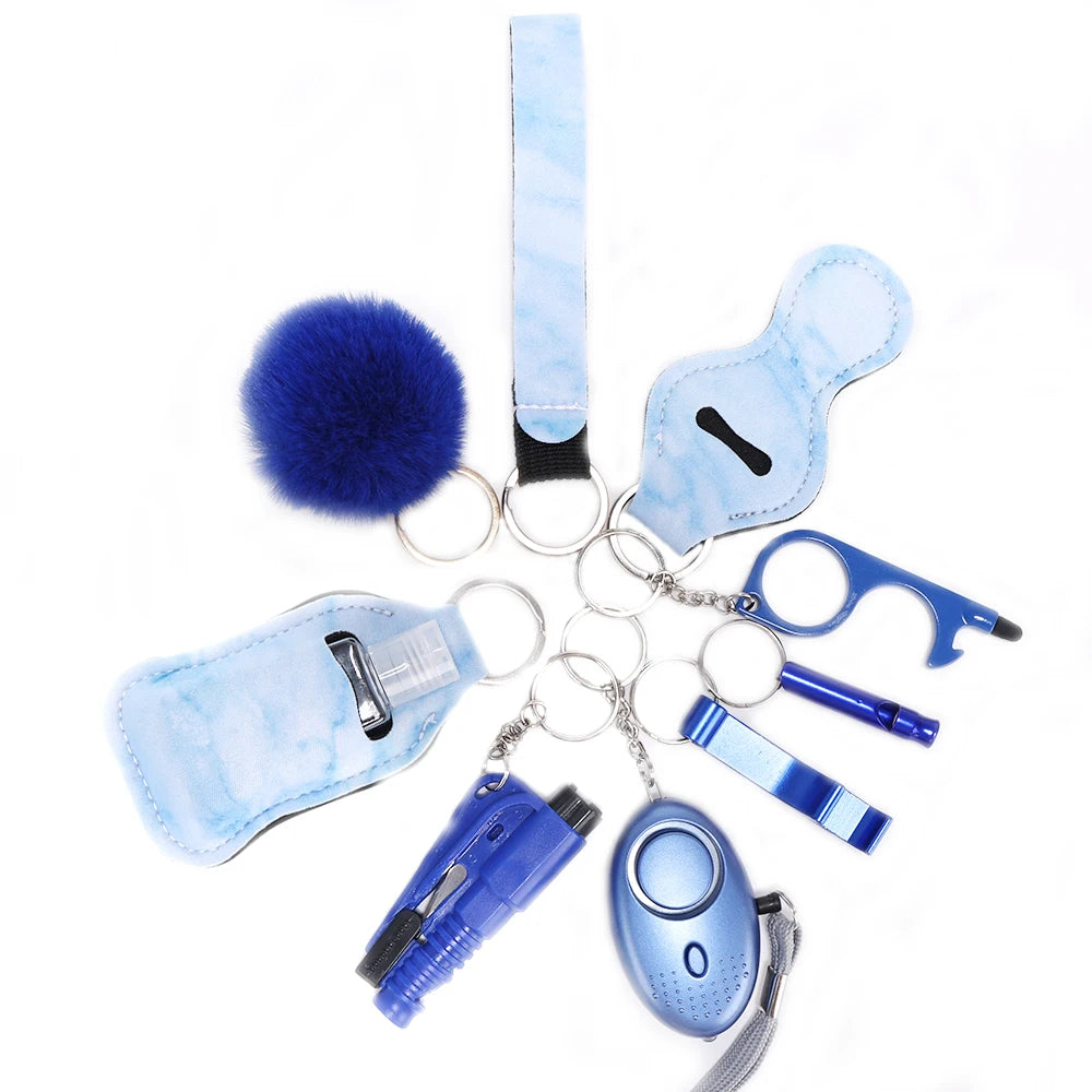 Safety Keychain Full Set, Self Defense Security Keychain Set With Personal Alarm Protective Keychain Accessories For Women Girls