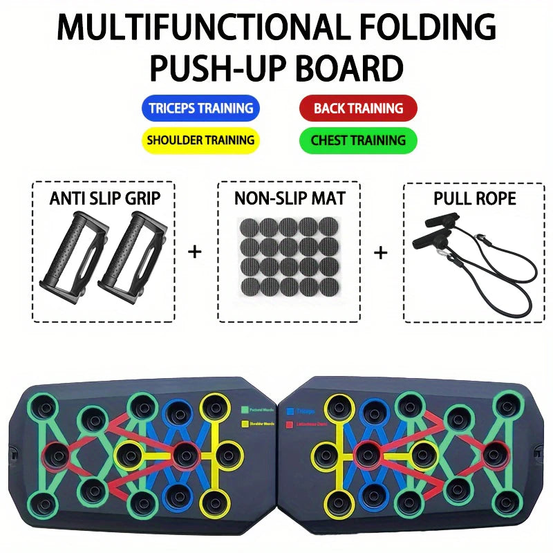 Home Gym Equipment 30in1 Home Workout Set with Foldable Push Up Bar, Resistance Band Professional Push Up Strength Training Equ