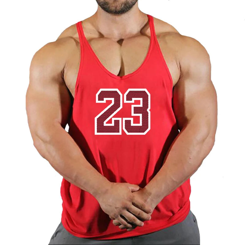 Sport Men's Summer Gym Shirt Street Sleeveless T-shirts For Men Tank Tops Workout Fitness Singlets Sport Vest Clothing
