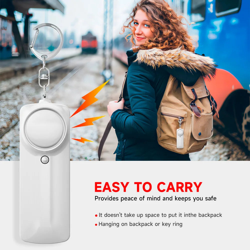 NEW Personal Safety Alarm 130dB with LED Light SOS Self Defense Safety Alarm keychain for Woman Security Protection