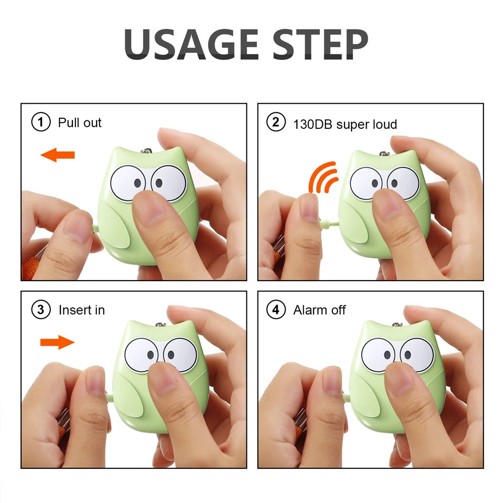 1PC Personal Safety Alarm For Women 130dB Self Defense Keychain With LED Strobe Light Personal Emergency Security Safe Devices K