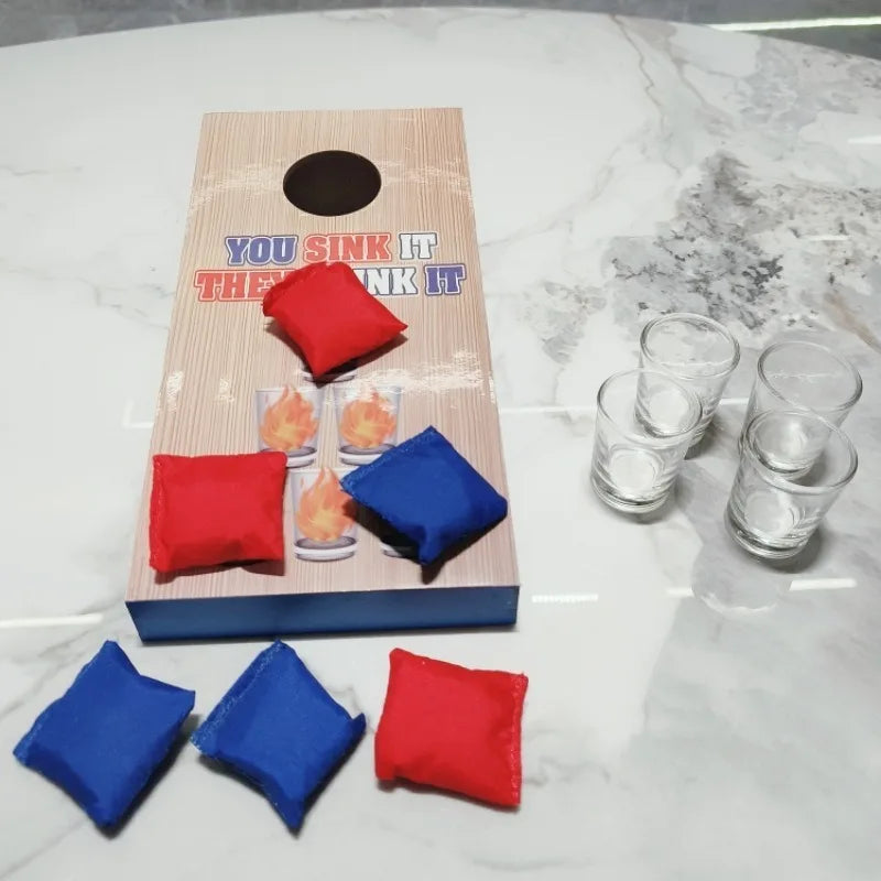 Wooden Sandbag Game, Throwing Sports Game, Throwing Sandbag Board Toys, Simple and Portable Drinking Props, Entertainment