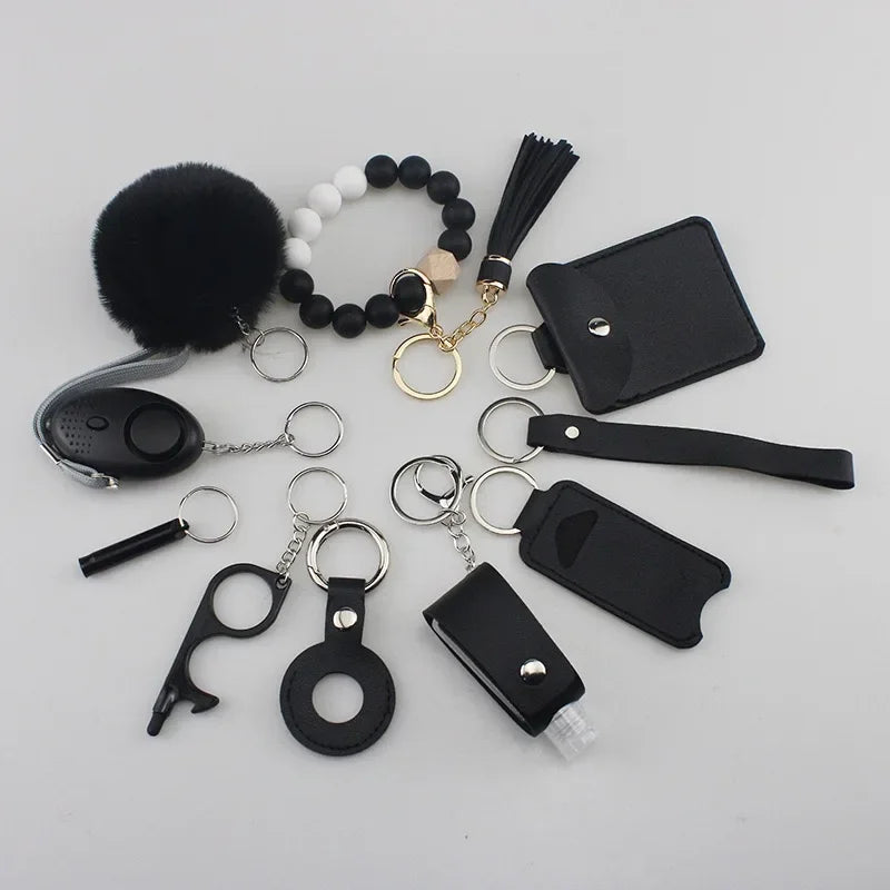 Self Defense Security KeychainSafety Keychain Full Set Set with Personal Alarm Protective Keychain Accessories for Women Girls