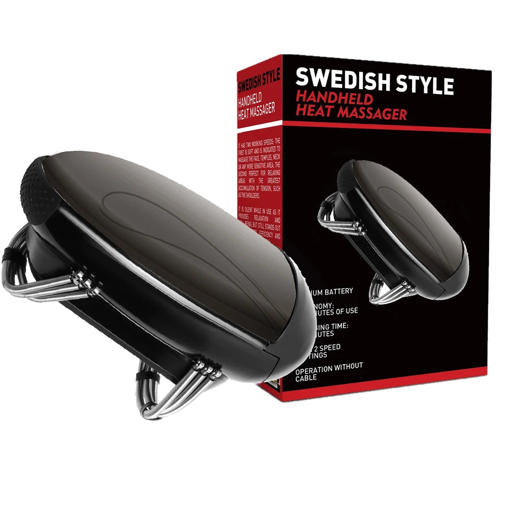 Barber Massager Professional Vibration Massager Barbershop Cordless Handheld Heat Massager USB Body Neck Back Head Face Massager