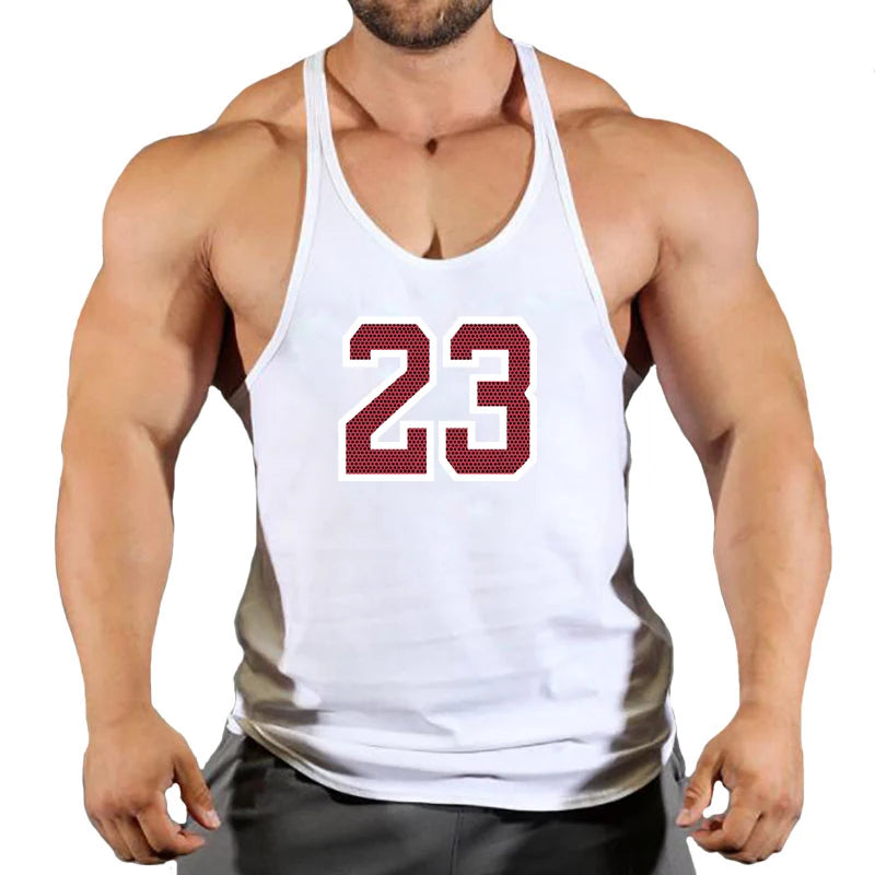 Sport Men's Summer Gym Shirt Street Sleeveless T-shirts For Men Tank Tops Workout Fitness Singlets Sport Vest Clothing