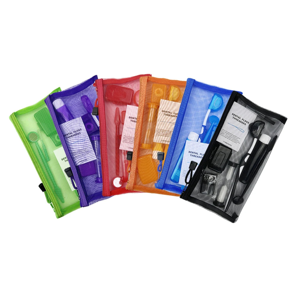 Orthodontic Oral Care Dental Teeth Oral Cleaning Braces Kits Interdental Brushes Foldable Dental Mirror Toothbrush Orthodontic