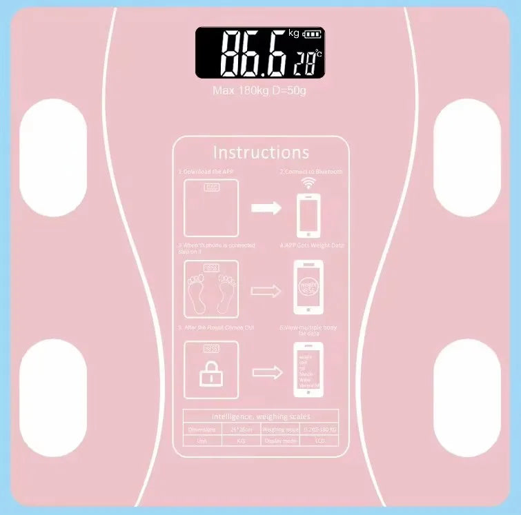 Body Fat Scale Smart Wireless Digital Bathroom Weight Scale Body Composition Analyzer With Smartphone App Bluetooth-compatible