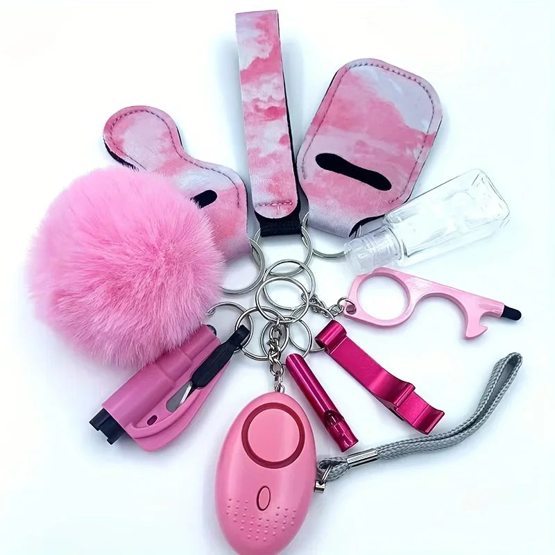 Self Defense Security KeychainSafety Keychain Full Set Set with Personal Alarm Protective Keychain Accessories for Women Girls