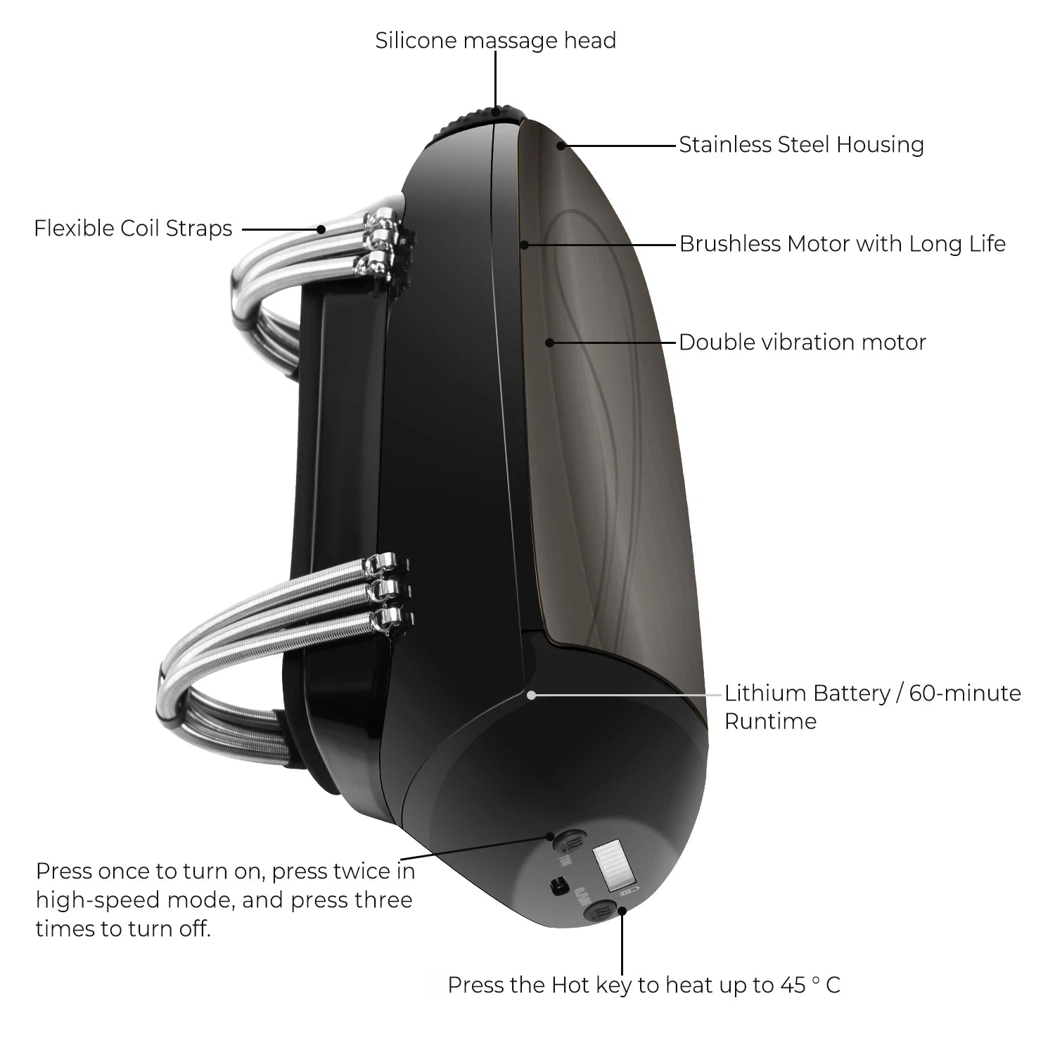 Barber Massager Professional Vibration Massager Barbershop Cordless Handheld Heat Massager USB Body Neck Back Head Face Massager