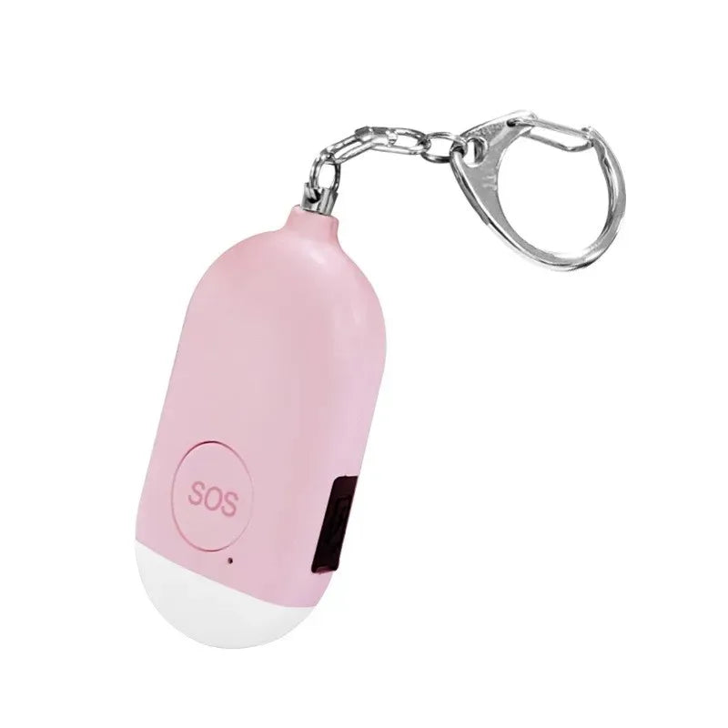 Personal SOS Defense Alarm 130dB With LED Light Rechargeable Self Defense Woman Safety Alarm Key Chain Emergency Anti-Attack