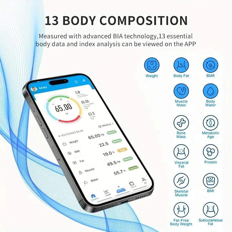 (Top selling) Smart Weight Scale with Bluetooth Connectivity for BodyMetrics Monitoring
