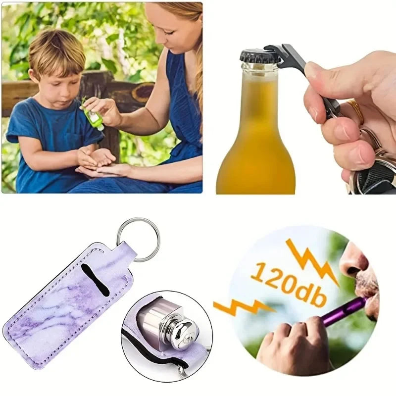 Self Defense Security KeychainSafety Keychain Full Set Set with Personal Alarm Protective Keychain Accessories for Women Girls
