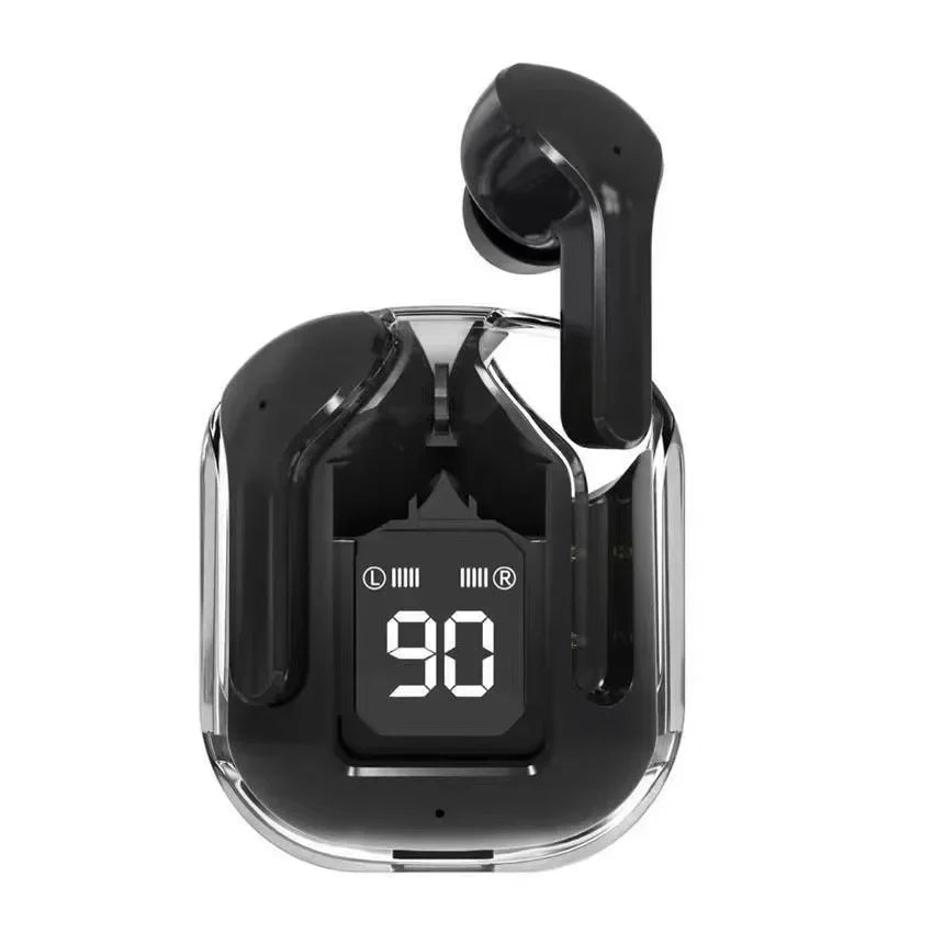 TWS Wireless Bluetooth Headset Transparent Design with LED Digital Display Stereo Sound  Earphones for All Smartphones