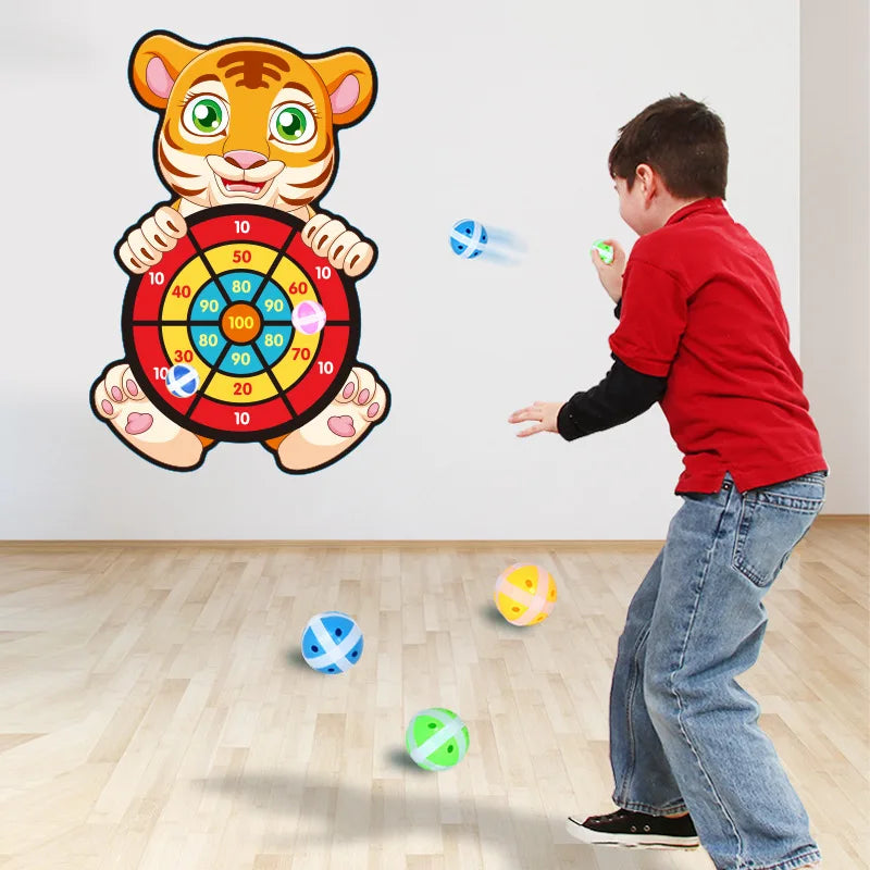 Montessori Throw Sport Slingshot Target Sticky Ball Kids Dart Board Games Educational Outdoor Play Game Toys for Children Boys