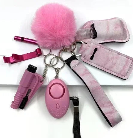 Safety Keychain Full Set, Self Defense Security Keychain Set With Personal Alarm Protective Keychain Accessories For Women Girls
