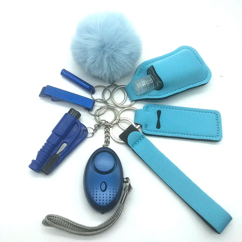 Safety Keychain Full Set, Self Defense Security Keychain Set With Personal Alarm Protective Keychain Accessories For Women Girls