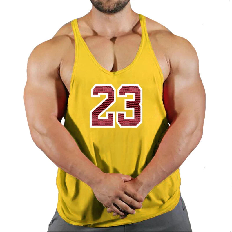 Sport Men's Summer Gym Shirt Street Sleeveless T-shirts For Men Tank Tops Workout Fitness Singlets Sport Vest Clothing