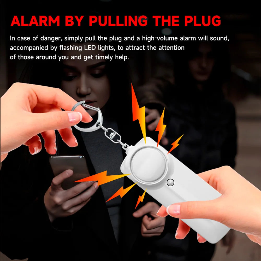 NEW Personal Safety Alarm 130dB with LED Light SOS Self Defense Safety Alarm keychain for Woman Security Protection