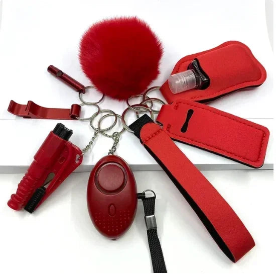 Safety Keychain Full Set, Self Defense Security Keychain Set With Personal Alarm Protective Keychain Accessories For Women Girls
