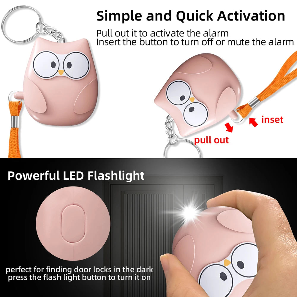 1PC Personal Safety Alarm For Women 130dB Self Defense Keychain With LED Strobe Light Personal Emergency Security Safe Devices K
