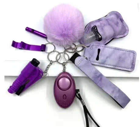 Safety Keychain Full Set, Self Defense Security Keychain Set With Personal Alarm Protective Keychain Accessories For Women Girls