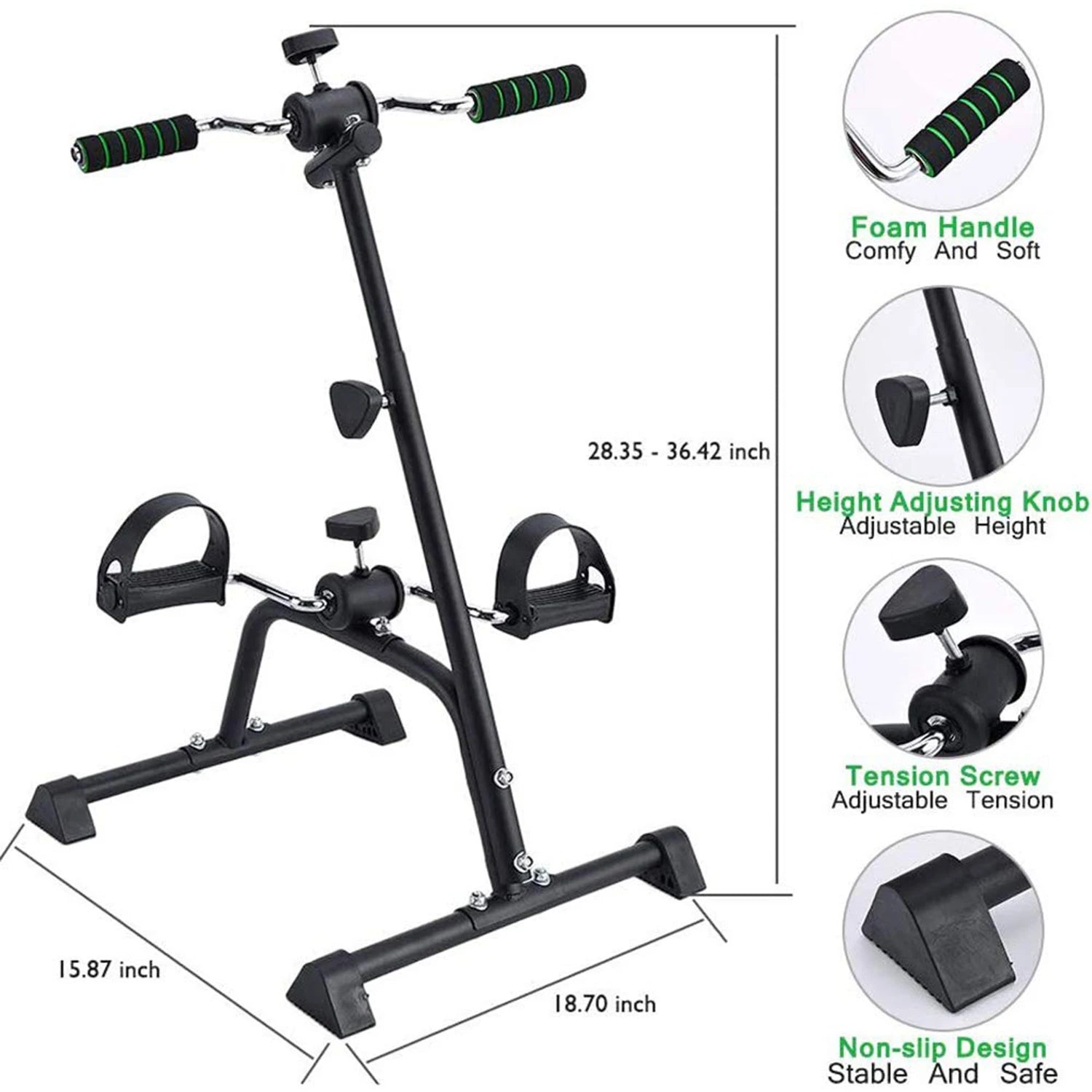 Bike Hand Arm Leg and Knee Peddler Adjustable Fitness Equipment for Seniors, Elderly Home Pedal Exercise Bike for Total Body