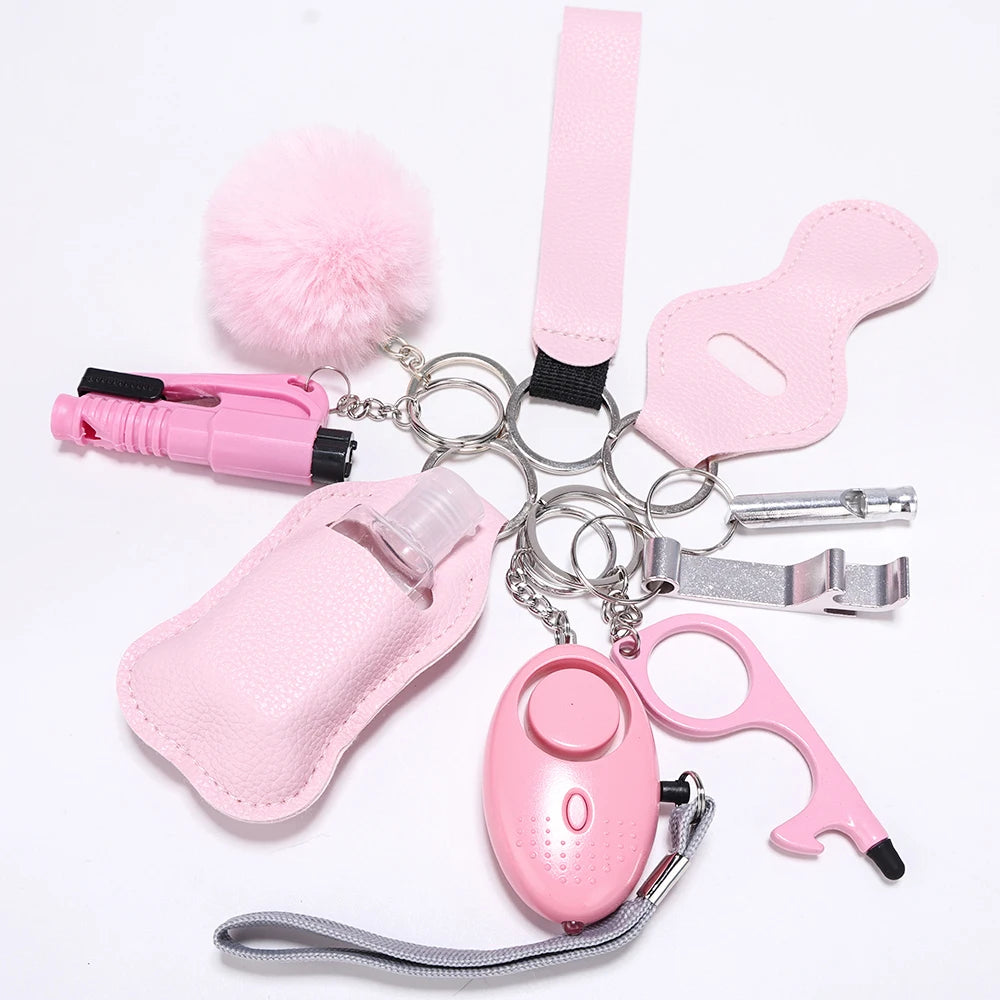 Safety Keychain Full Set, Self Defense Security Keychain Set With Personal Alarm Protective Keychain Accessories For Women Girls