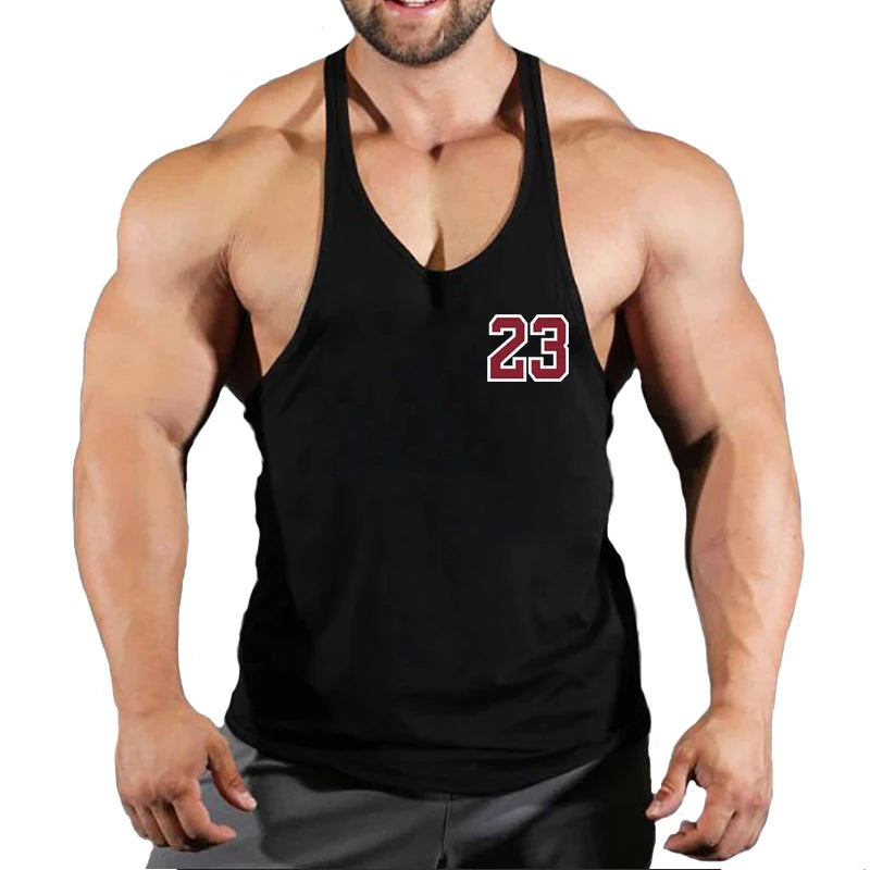Sport Men's Summer Gym Shirt Street Sleeveless T-shirts For Men Tank Tops Workout Fitness Singlets Sport Vest Clothing
