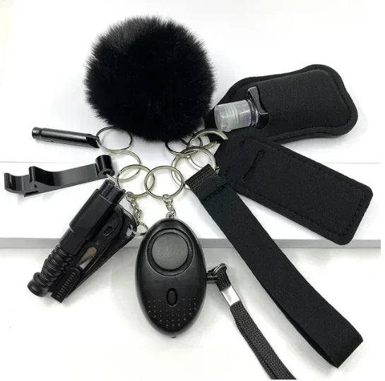 Safety Keychain Full Set, Self Defense Security Keychain Set With Personal Alarm Protective Keychain Accessories For Women Girls