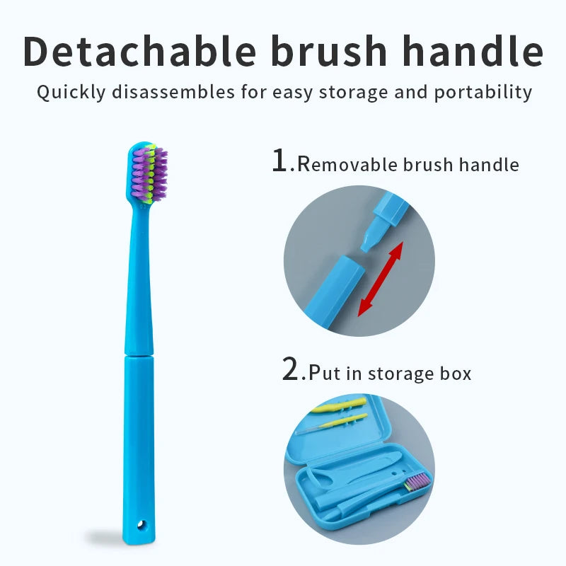 1box Dental Oral Cleaning Care Kits Portable Daily Travelling Orthodontic Care  interdental brush Tongue Scraper